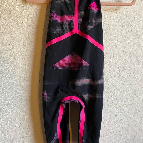 Adidas Adizero XVIII Breastroke Pro Swimwear 22” Black/Shock Pink Open Back $469 - Picture 3 of 14